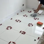 Porcelain Floor Tiles being installed by HAL Construction